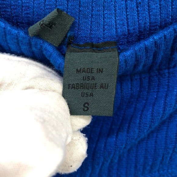 Left Of Center Midi Skirt Womens S Pull On Royal Blue High Low Hem Mixed Media - Picture 8 of 12